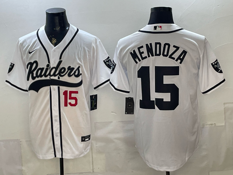 Men 2026 Oakland Raiders #15 Mendoza white Nike Limited NFL Jersey 0519009
